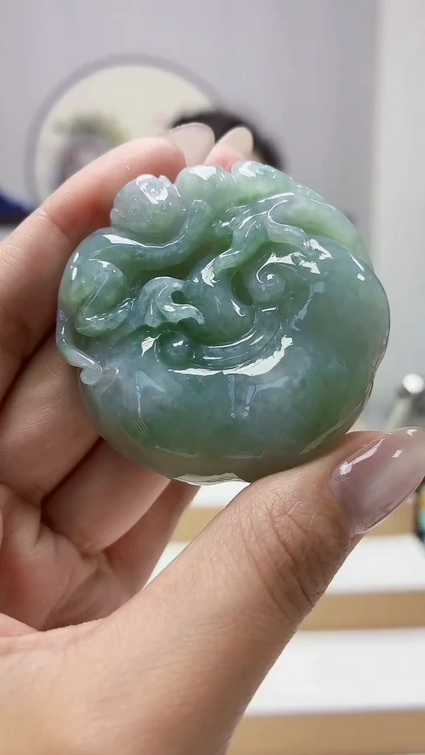 未镶嵌定制翡翠5160MM-毛货挂件41