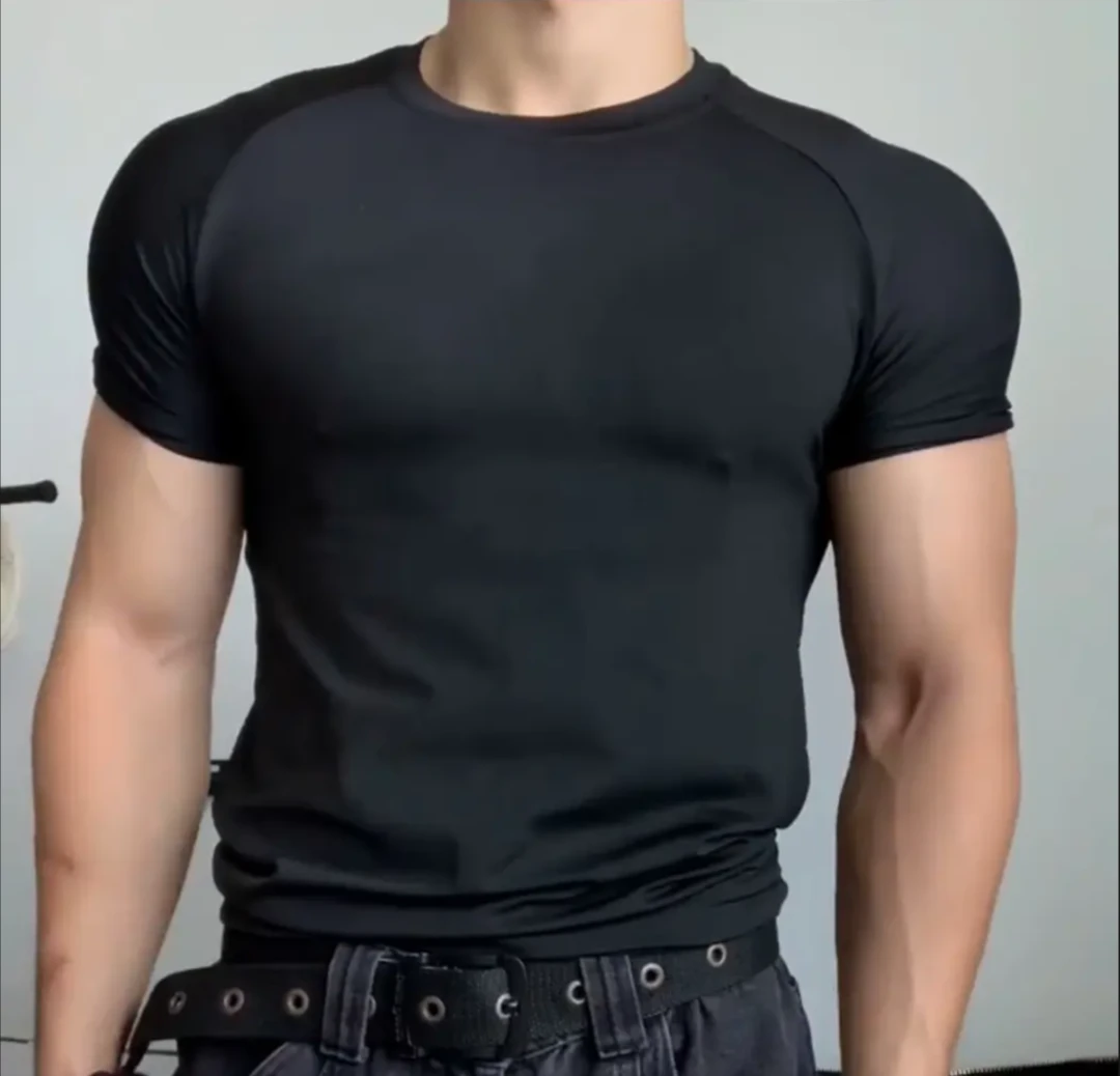 张力三分短袖伏黑甚尔同款运动健身紧身衣高弹速干圆领T恤男士潮
