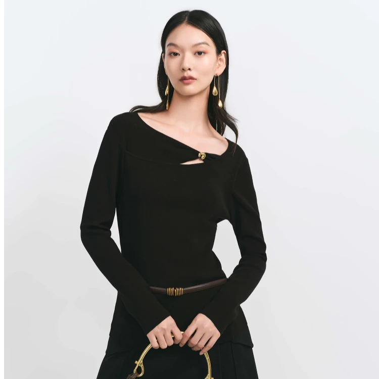 HPLY设计师气质女针织衫毛针织衫修身女针织衫HME41650020