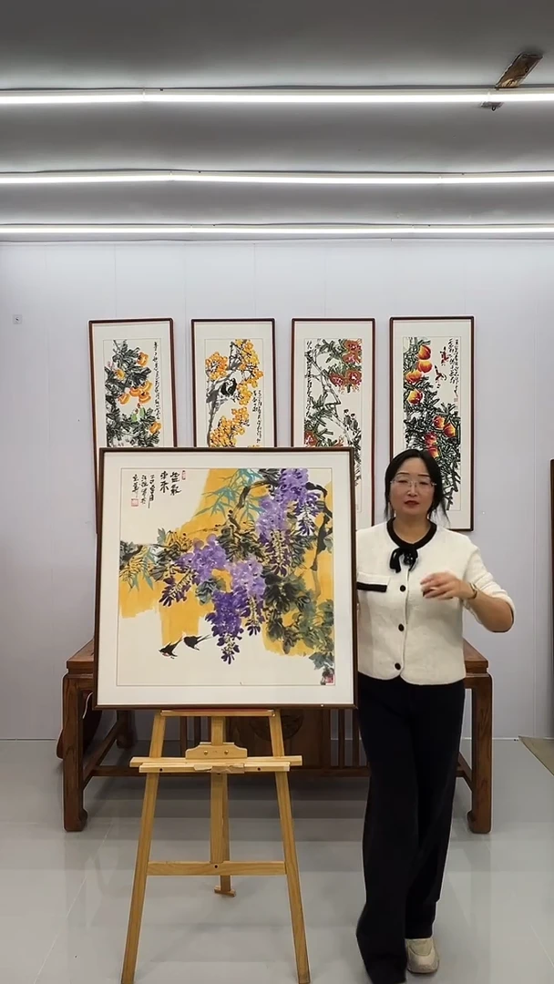 国画汪琼 80*80 紫气东来