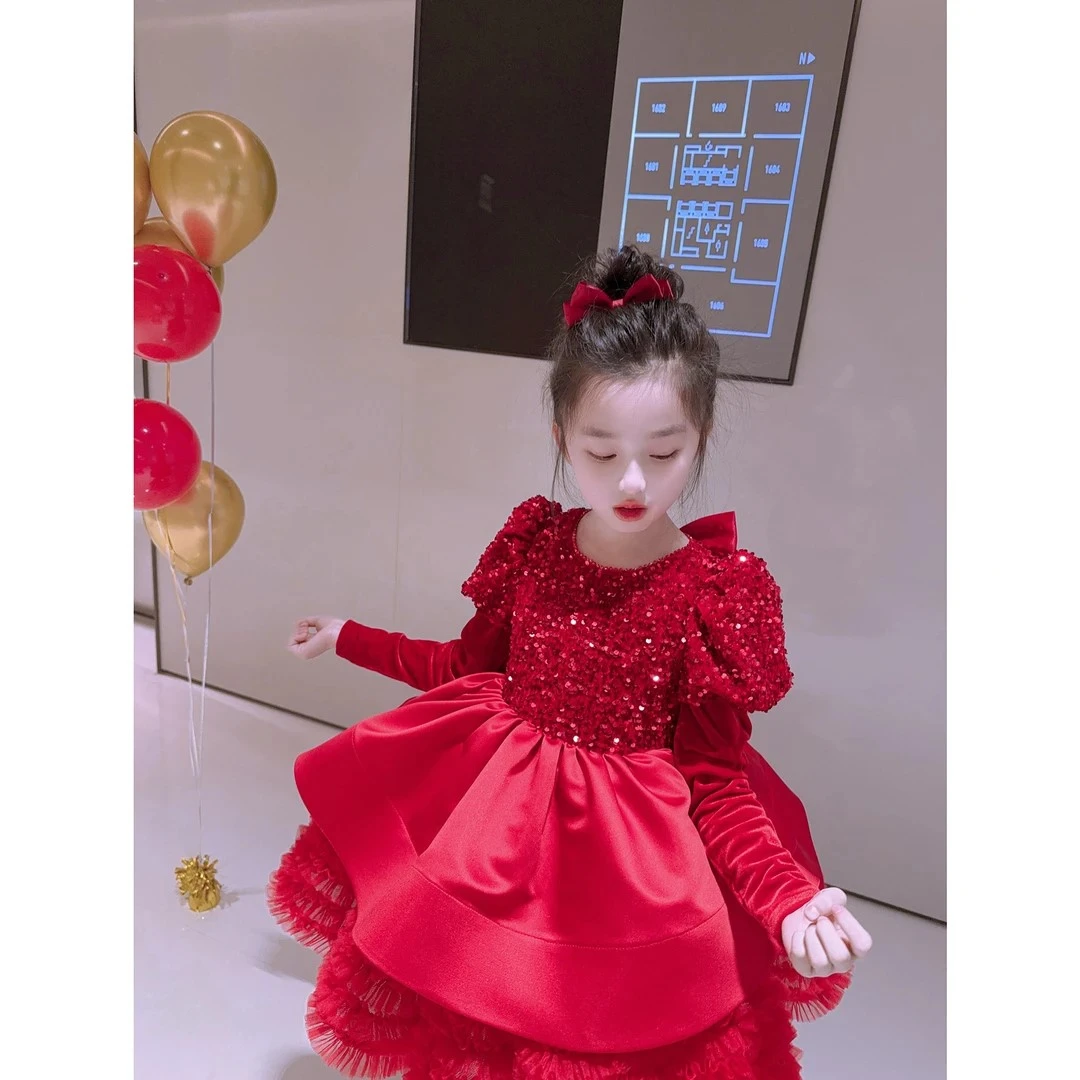 女童连衣裙春装2025新款洋气儿童装亮闪闪气质礼服女孩春季公主裙