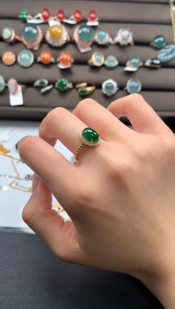 【闪购商品】翡翠戒指银S925镶嵌3123123