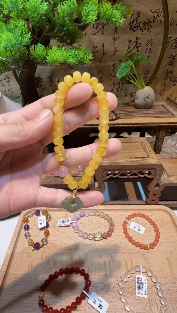 手链琥珀未镶嵌手饰@@