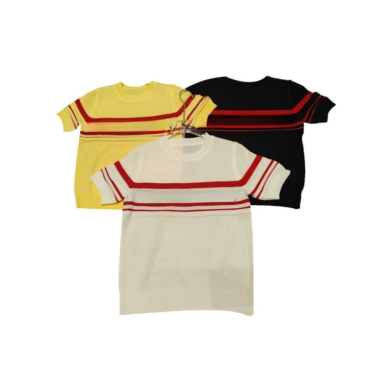 运动时尚夏季设计感休闲套头圆领女装毛针织衫#6232