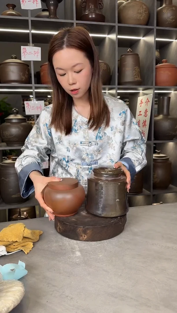 【闪购商品】罐本陶手作泥兴陶柴烧半斤-八两罐瑕疵气泡