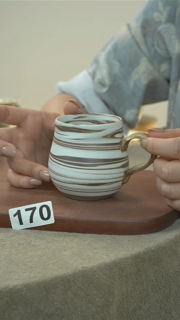 盖碗绞胎 手作马克杯 170