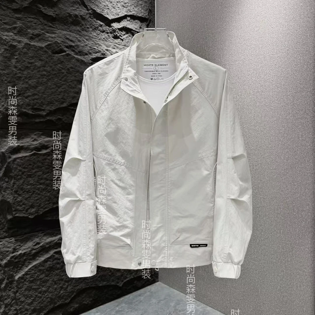 春秋男士男装户外立领潮流简约帅气纯色简约设计外套舒适轻奢百搭