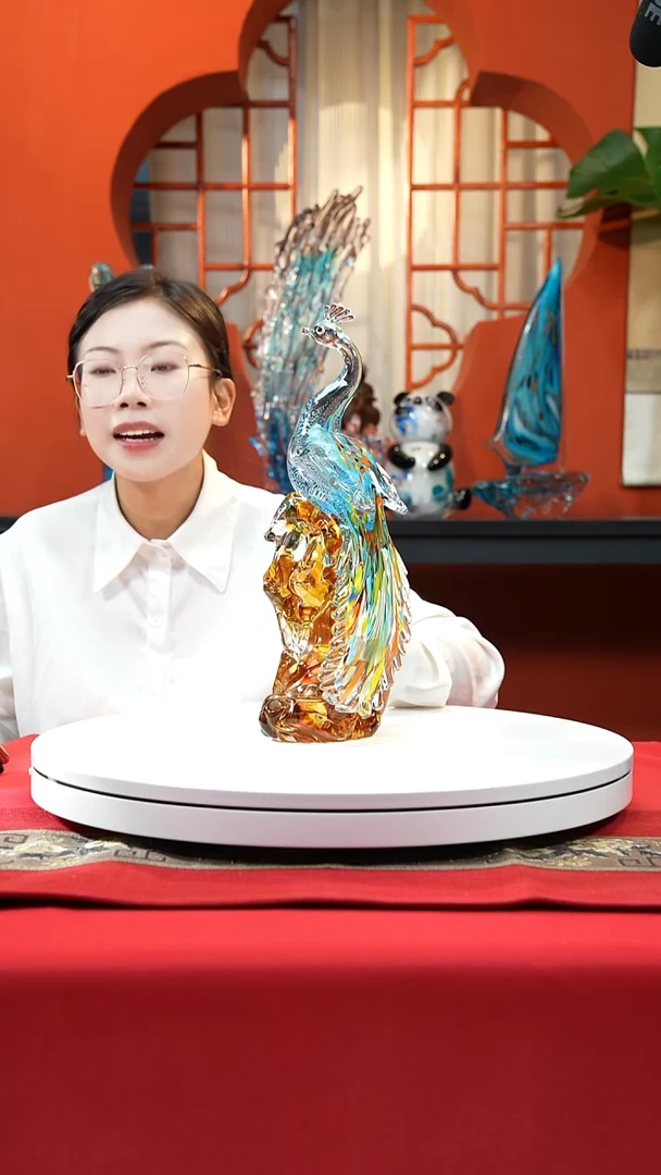 手工艺品琉璃宠粉价孔雀