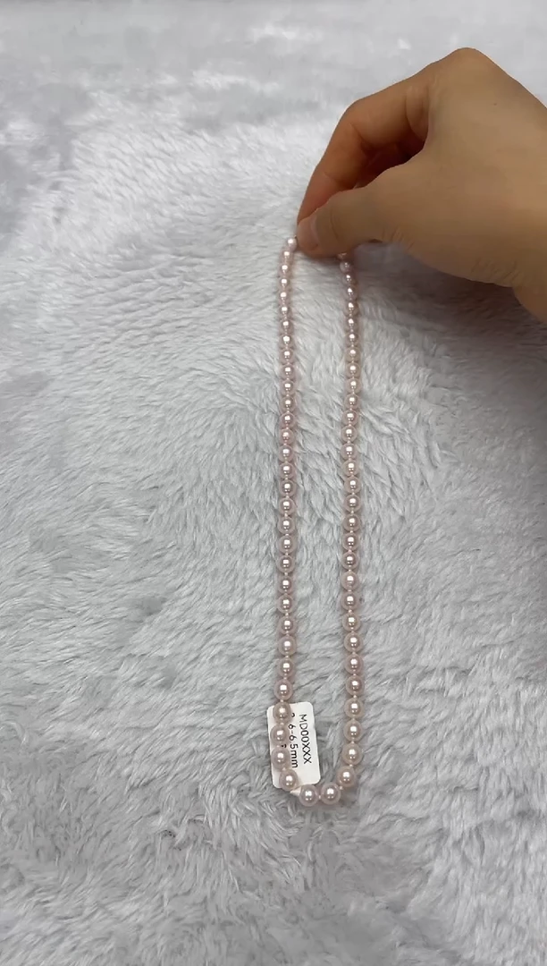 项链银S925镶嵌海水珍珠AK6-6.5mm