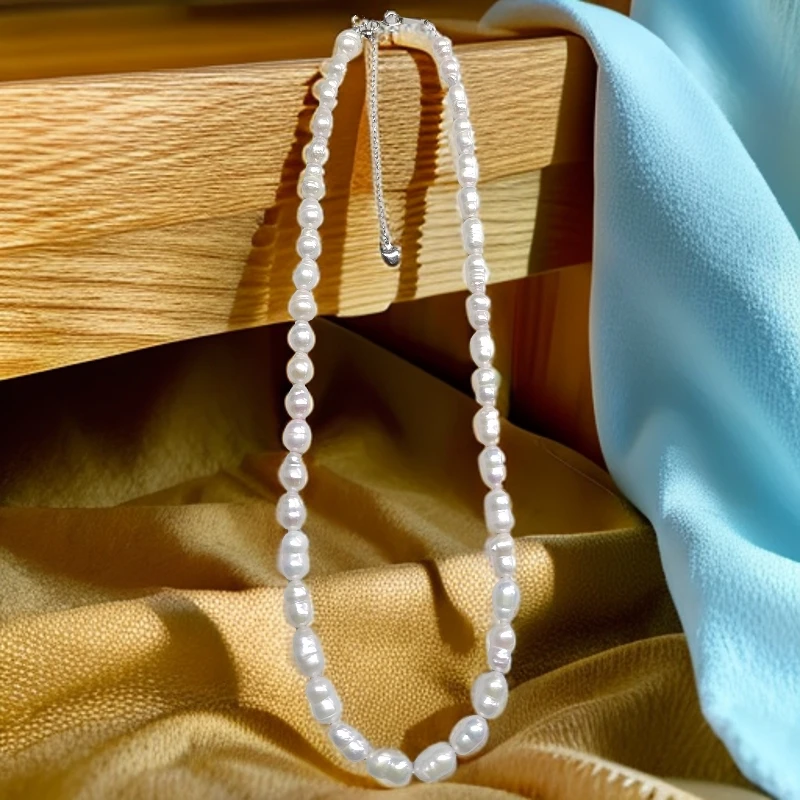 ［老郭推荐］极强光天然淡水珍珠福禄巴洛克异形项链锁骨链094