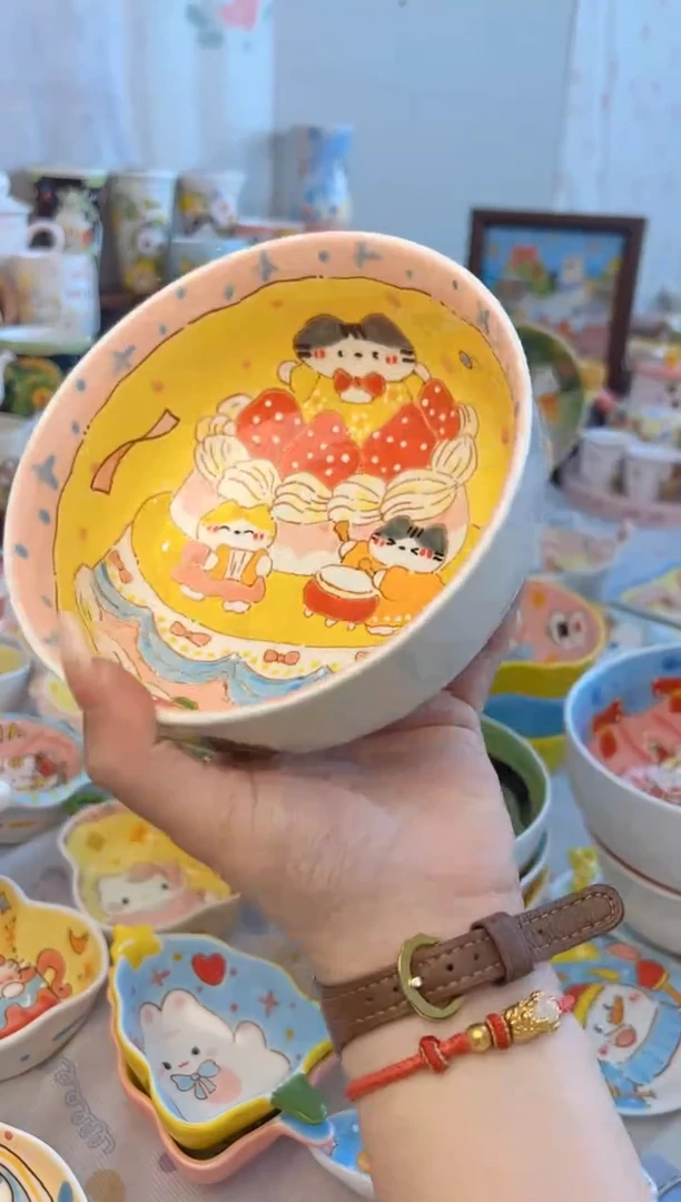 摆件陶景德镇陶瓷手绘微瑕