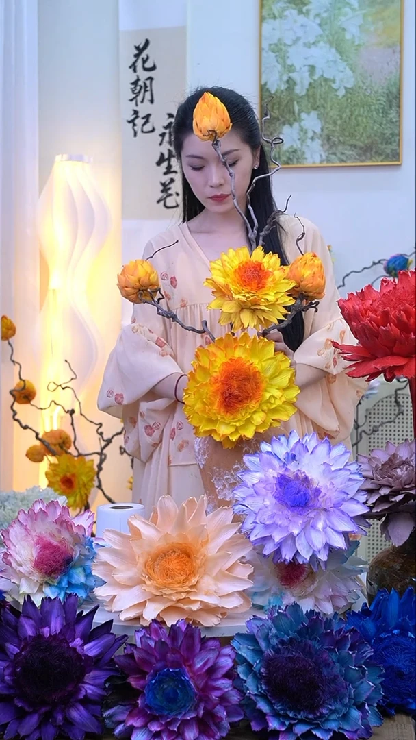 龙枣支洋蓟烈日橙【带花瓶】