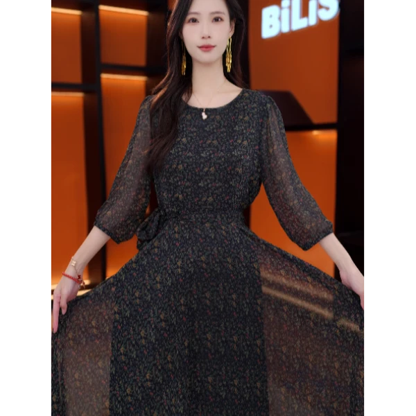 (送腰带)LYQ25090夏季新款时尚显瘦气质中长款连衣裙