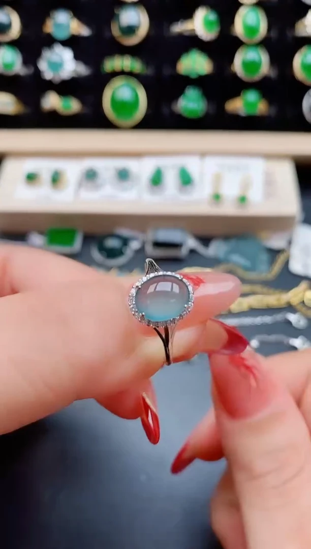 【闪购商品】翡翠戒指银S925镶嵌50850