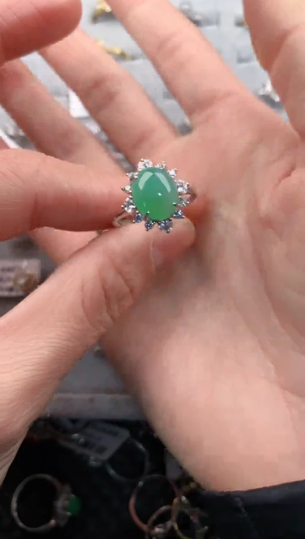 银S925镶嵌戒指翡翠4                  3