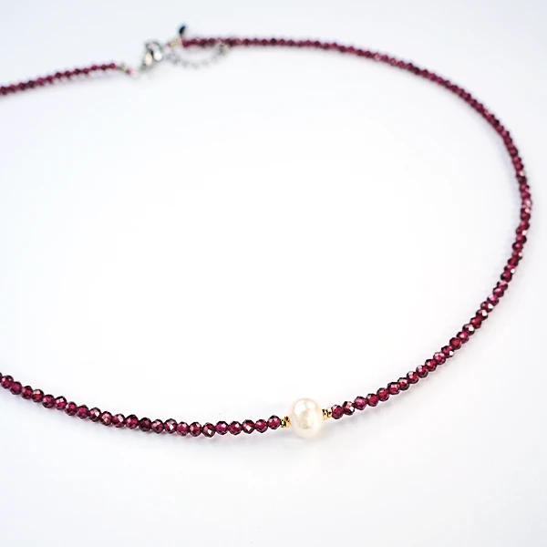 【新远甄选】石榴石珍珠项链GZC008