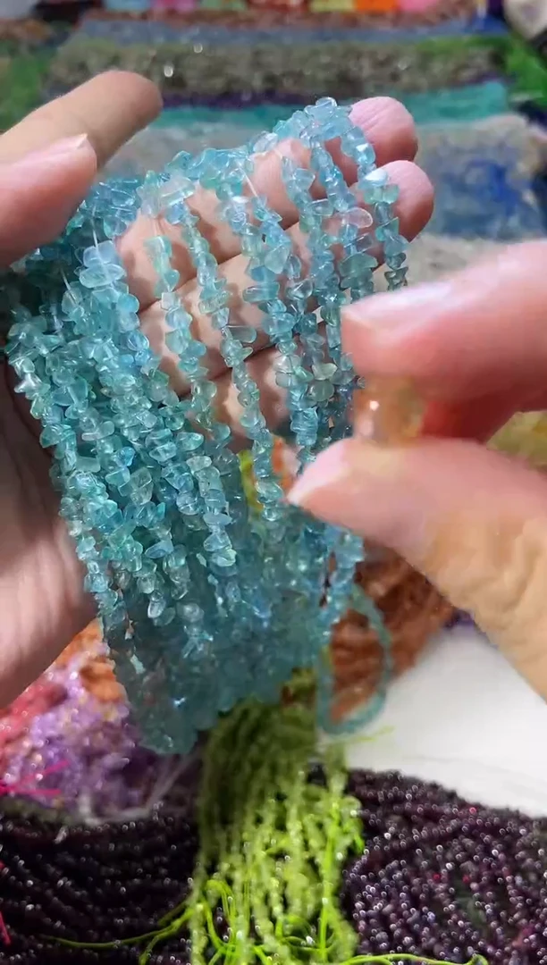 水晶珠宝半成品未镶嵌小蓝磷灰