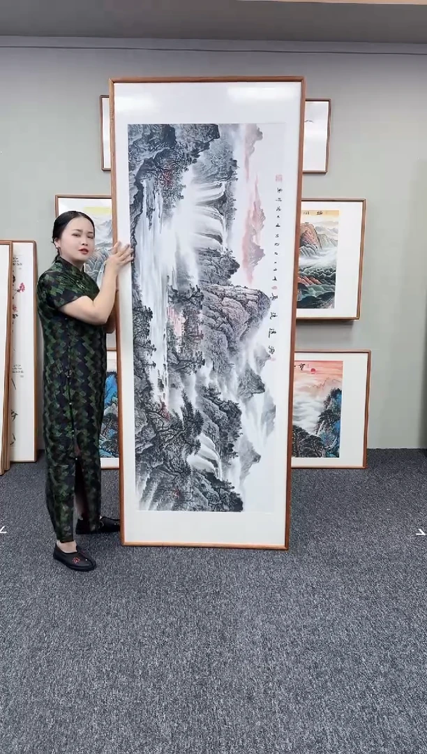 国画源远流长210*80手绘作品