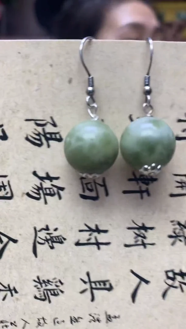 【闪购商品】岫玉耳饰银S925镶嵌多样性发货其中发一