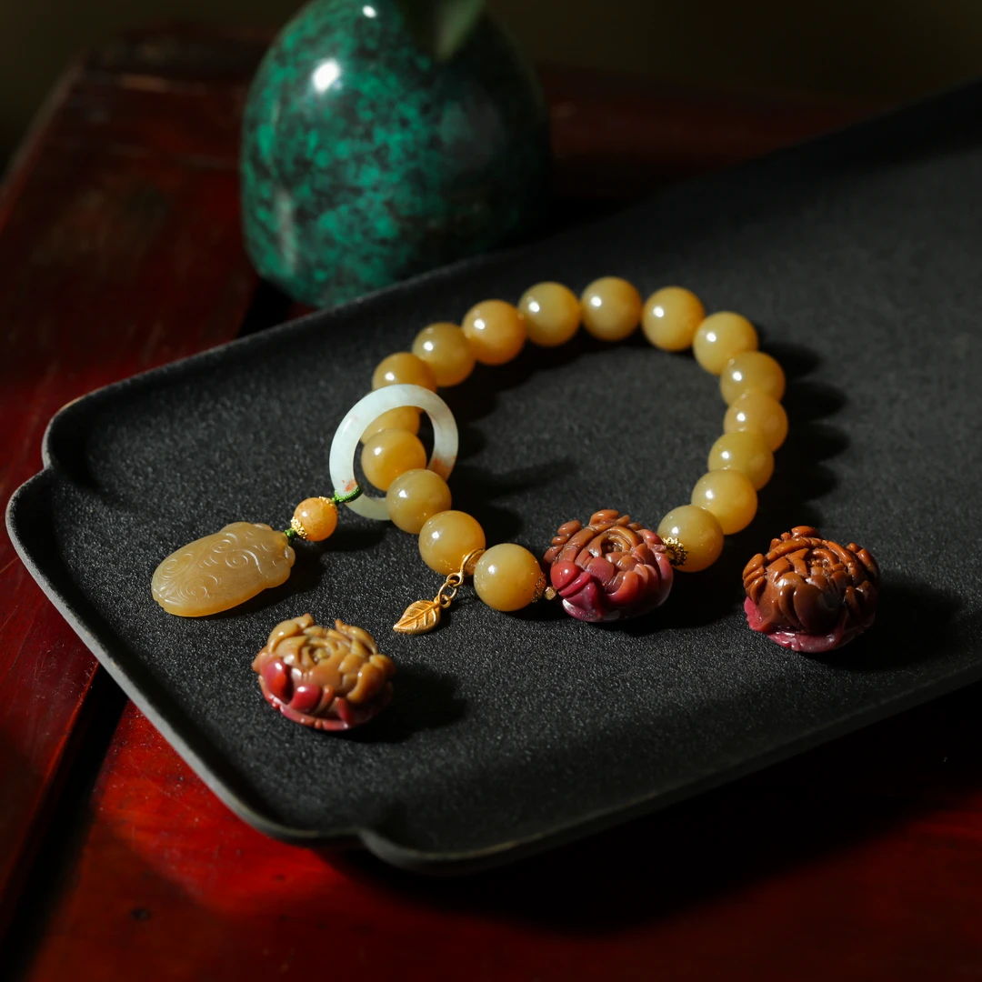 【意婵】天然典藏和田玉且末糖单圈18K金翡翠盐源（多样发一）-908997