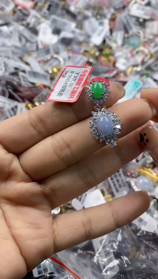 银S925镶嵌戒指翡翠2222  10