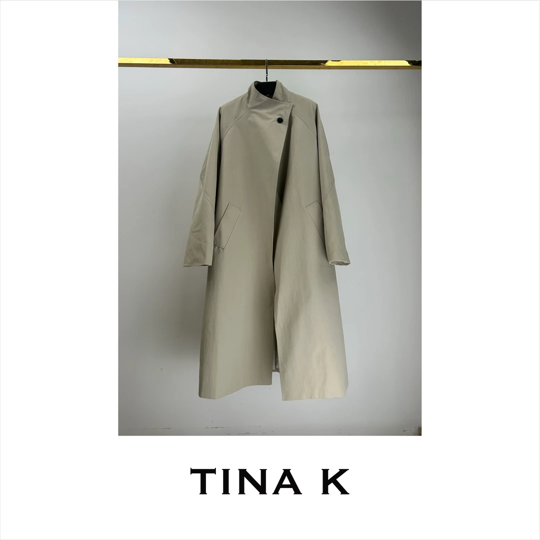 TinaK设计师风衣春秋休闲衣酷飒极简气质宽松FY225069