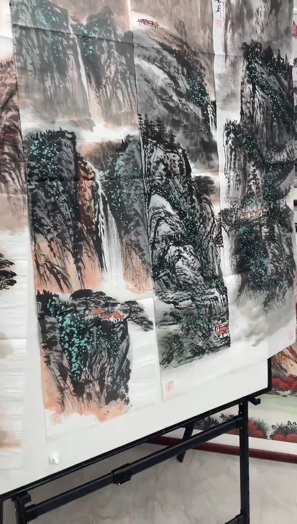 国画融易专属福利-山水四条屏