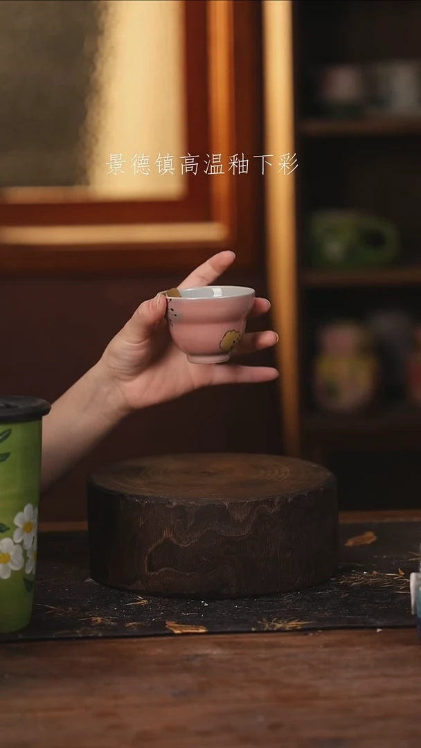 陶瓷景德镇高温釉下手绘陶瓷@L446@