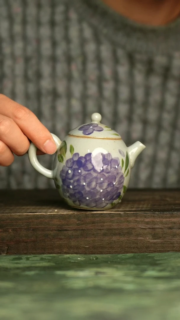 陶瓷青诗集手工手绘瓷器