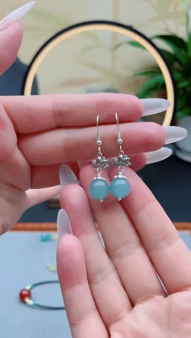 玛瑙/玉髓耳饰银S925镶嵌01