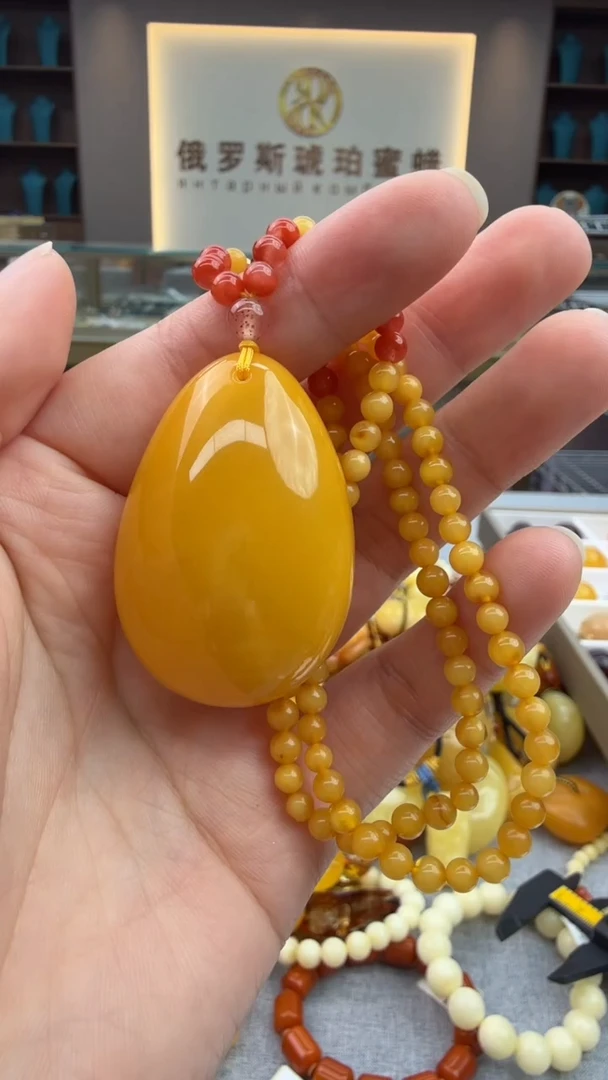 琥珀颈饰未镶嵌59秒拍号 假一罚三