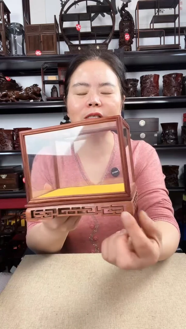 木新玻璃罩老李红木工艺品