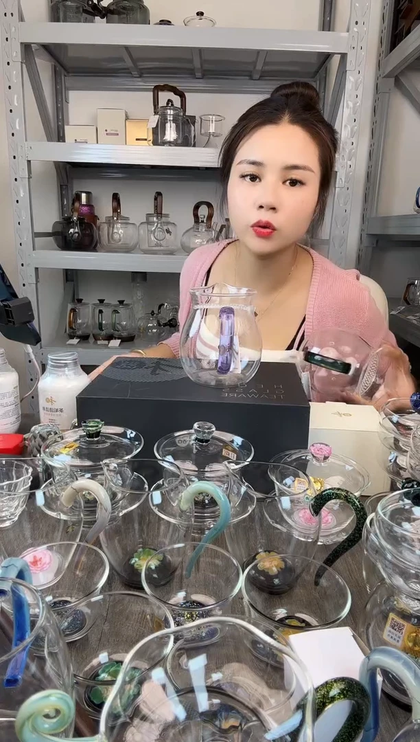 水晶玻璃无盖款智**愿禾器 观禄煮茶器 浅紫色