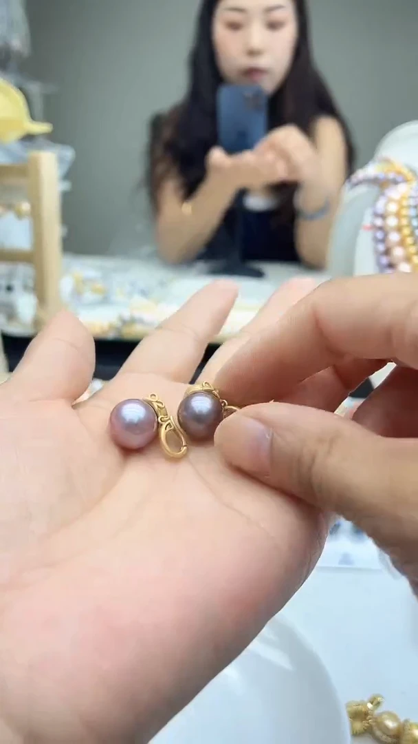 未镶嵌万能扣淡水珍珠紫色系葫芦万能扣