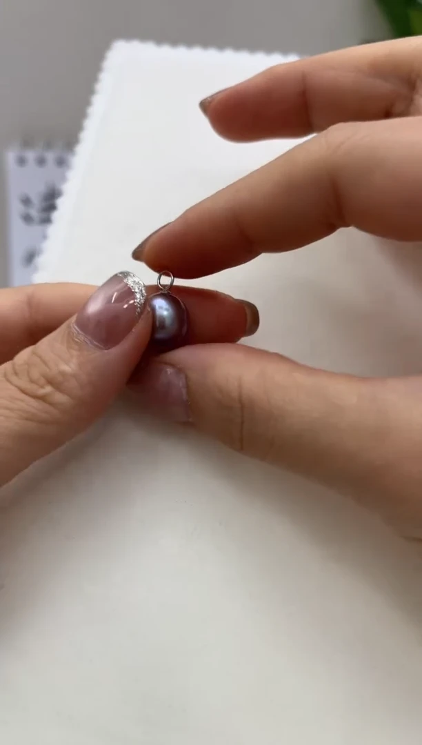 银S925镶嵌吊坠淡水珍珠吊坠