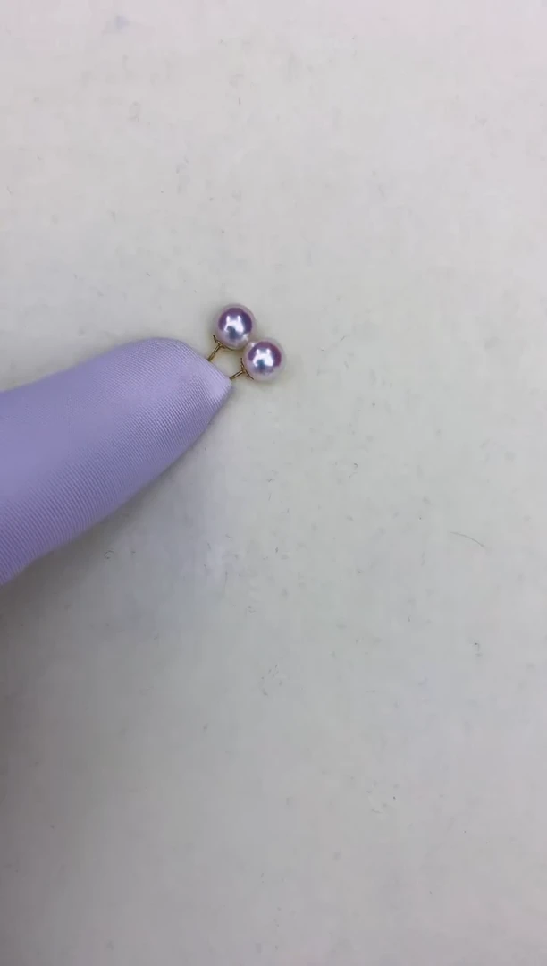 18K金镶嵌DA海水珍珠 6-7 耳钉 GD003
