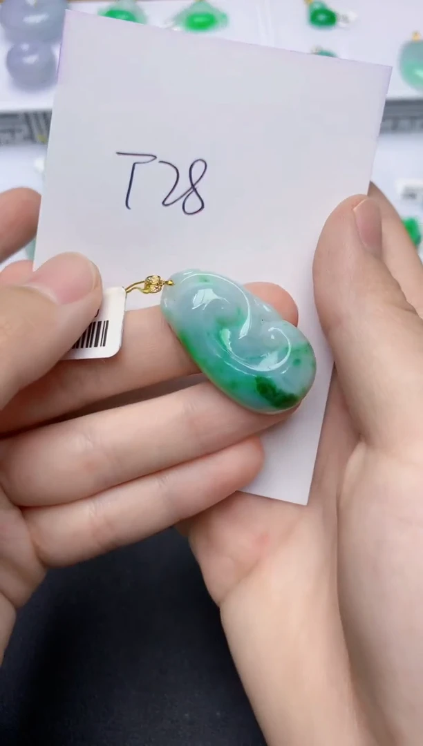 翡翠18K金镶嵌颈饰0000000000