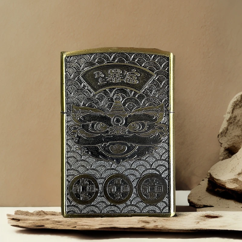 【ZK49-1铜】11-佐罗马上暴富铜色小瑞兽防风打火机-火花优品