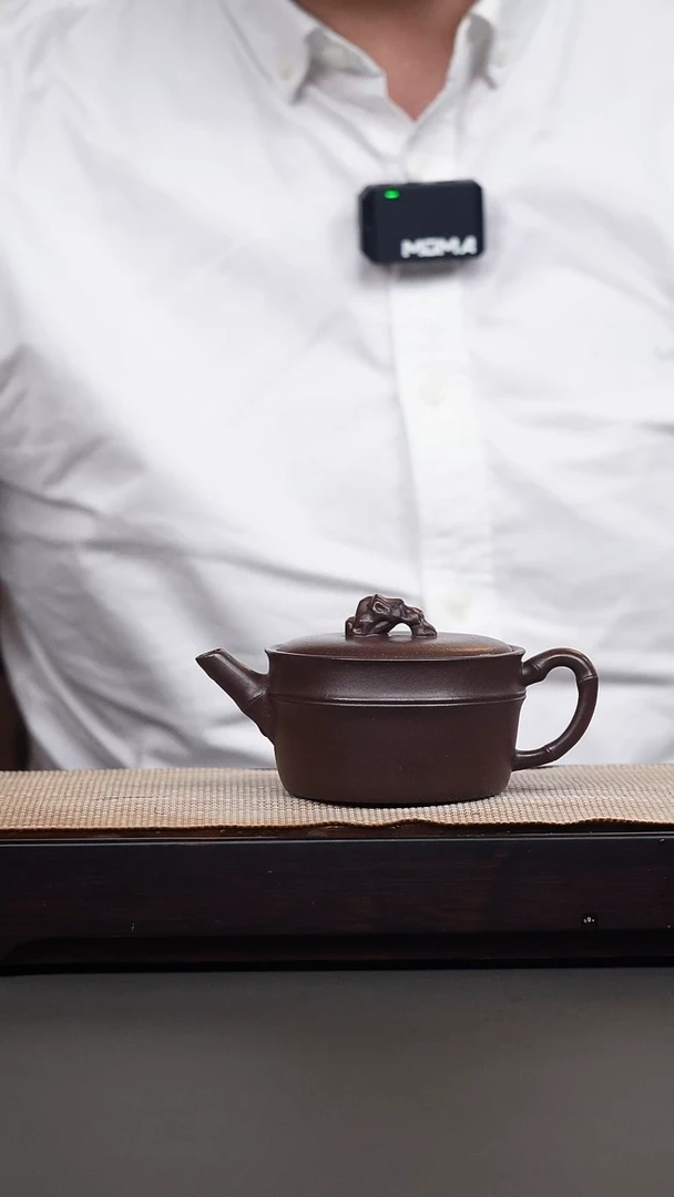 茶壶紫砂老紫泥竹节