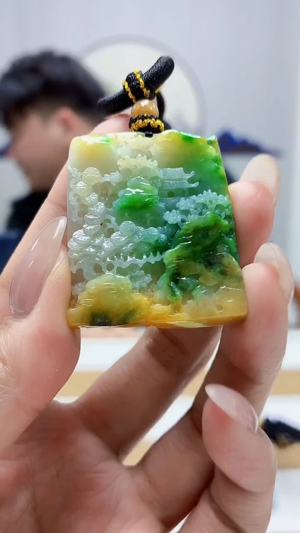 未镶嵌定制翡翠5060MM-毛货挂件16