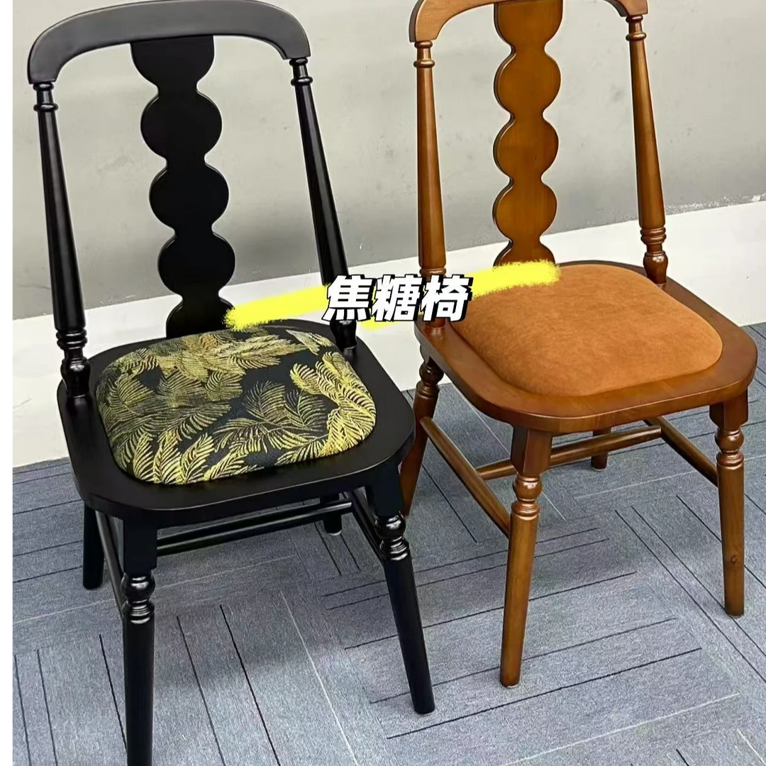 椅子合集中古餐椅北欧纯实木家用创意靠背卧室网红化妆椅复古风椅