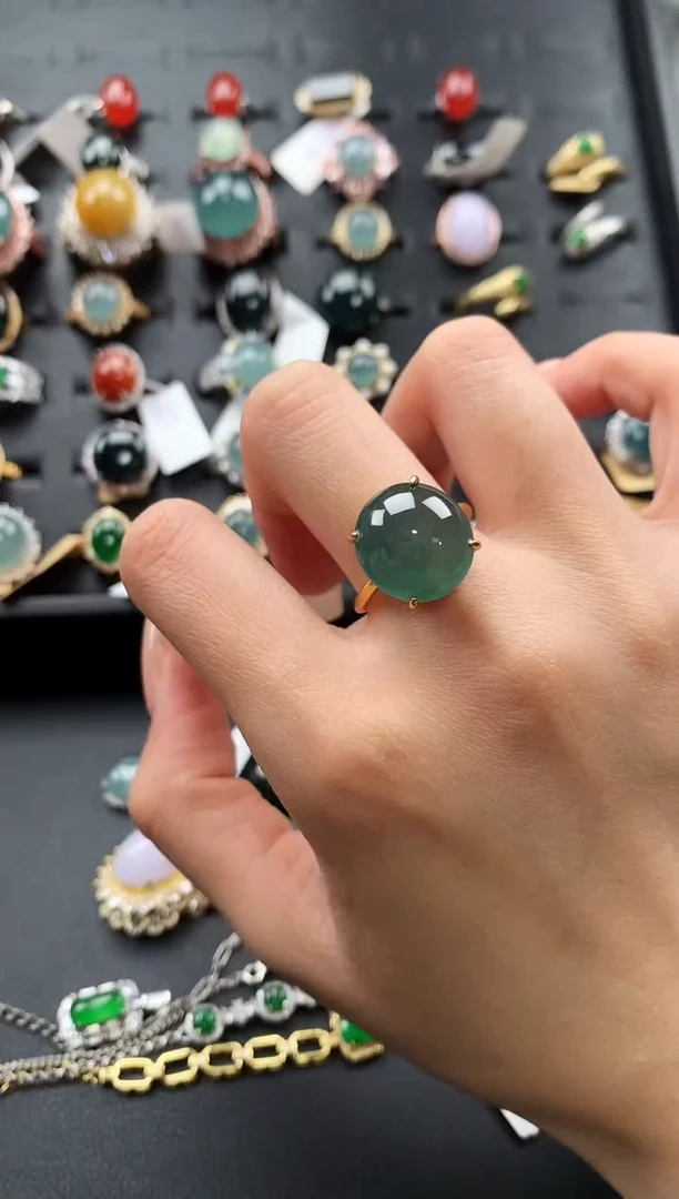 【闪购商品】翡翠戒指银S925镶嵌546356436346