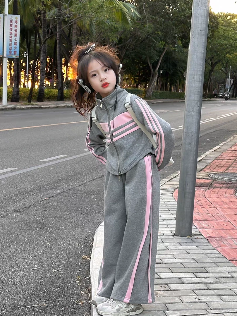 女童新款拉链套装秋秋儿童春装2025新款洋气儿童运动装秋季两件套