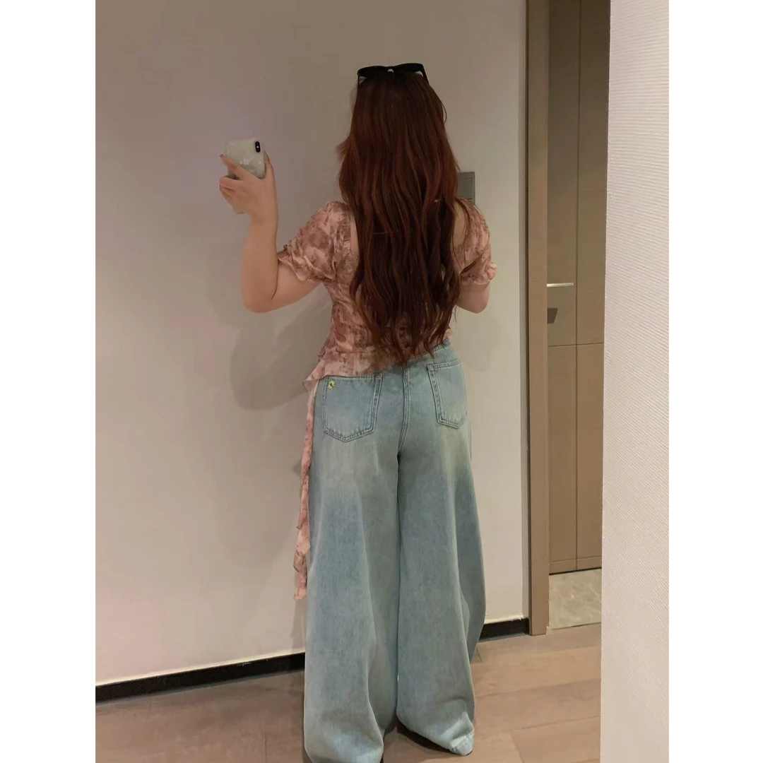 慧芝huizhi 21191高个子小雏菊牛仔裤