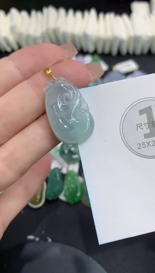 吊坠(不含链)18K金镶嵌翡翠1111111111111