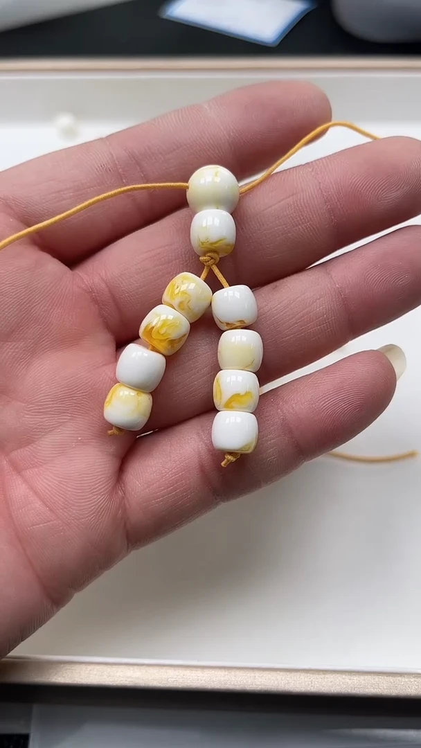 【闪购商品】蜜蜡裸石未镶嵌M240 骨瓷白 三通 1套9.9元