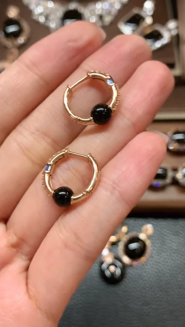 18K金镶嵌翡翠耳饰a288多样性一件发