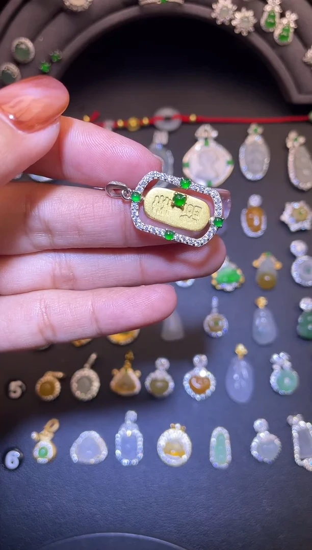 吊坠(不含链)银S925镶嵌翡翠1