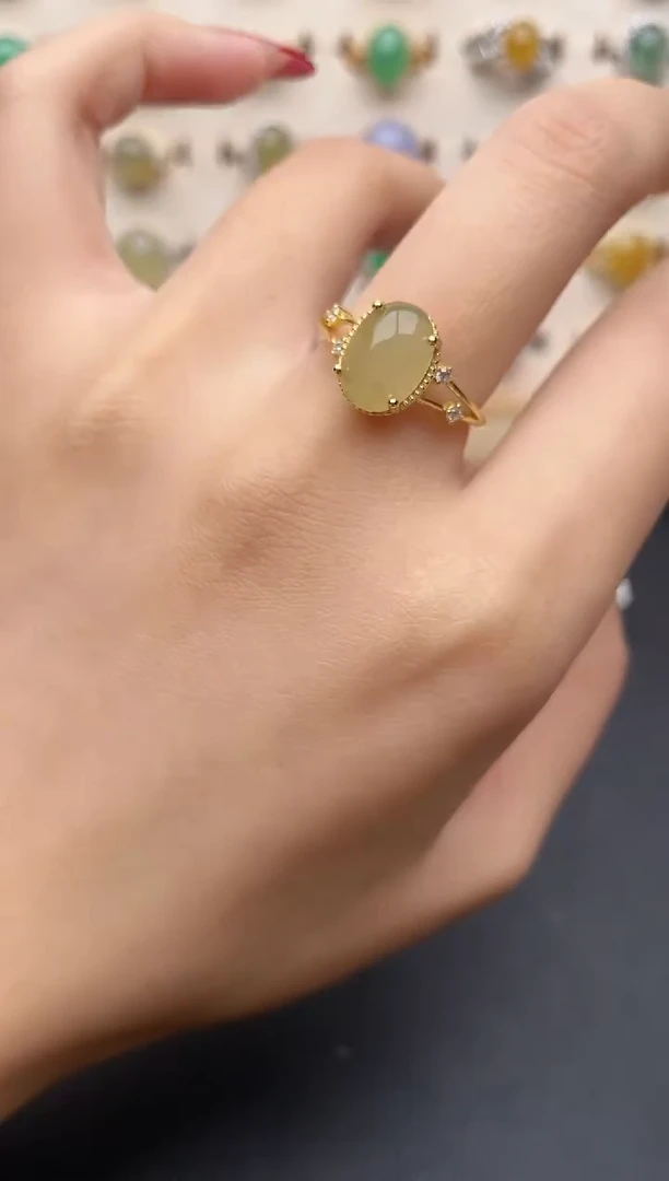 【闪购商品】翡翠戒指银S925镶嵌一物一证一礼盒