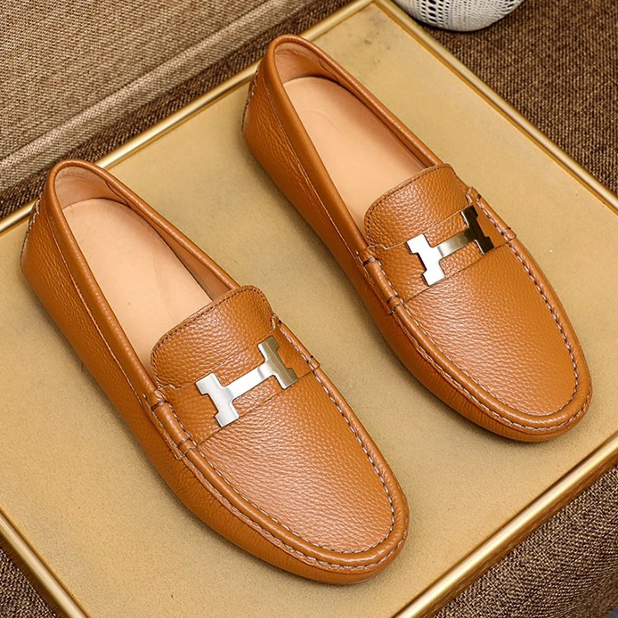 夏季透气男款豆豆鞋2025新款平底软底休闲百搭驾车鞋套脚时尚皮鞋